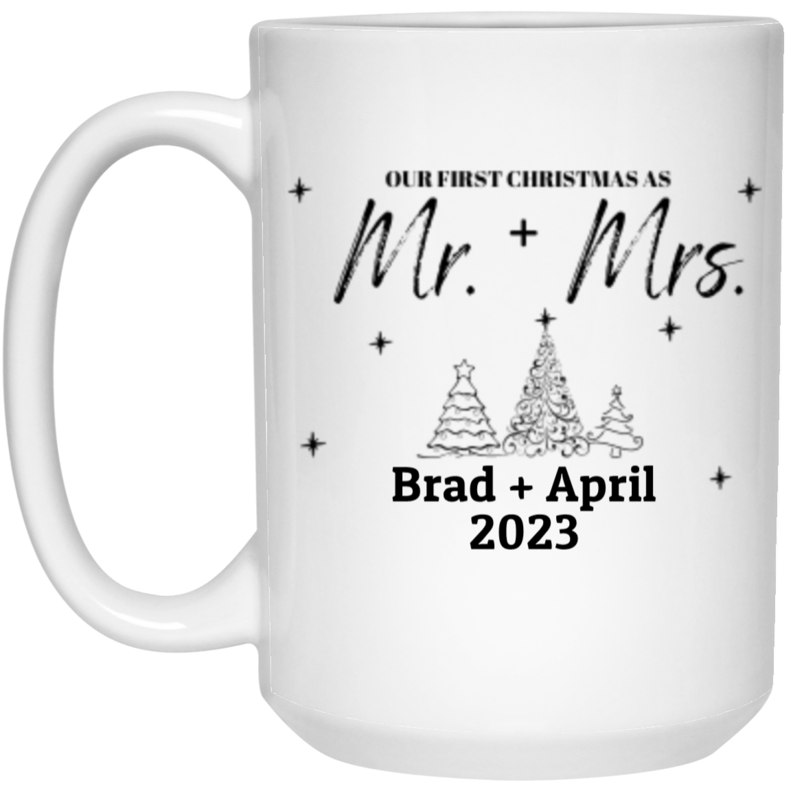 PERSONALIZED MUG FIRST CHRISTMAS AS MR + MRS