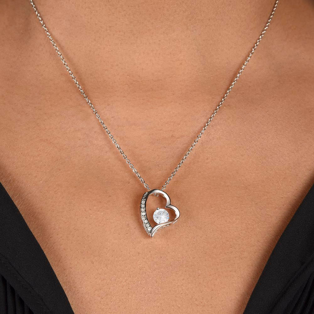 Forever Love Necklace Silver Black/White