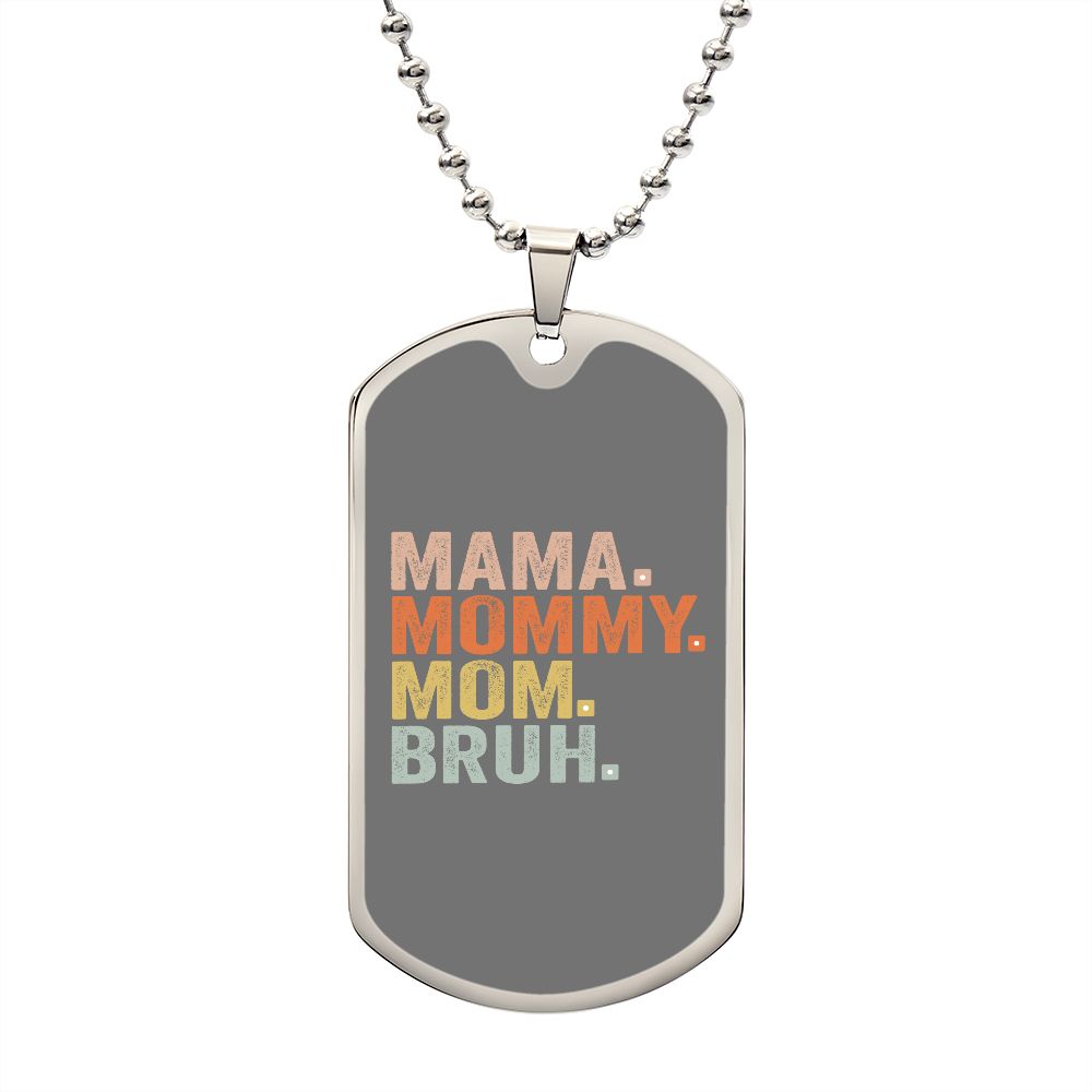 BRUH DOG TAG GRAY