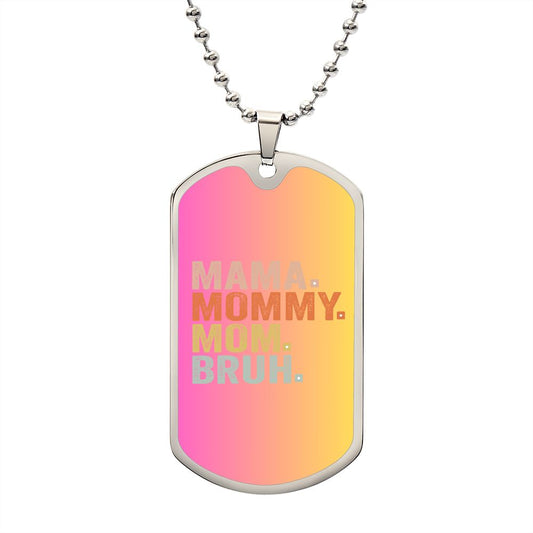 BRUH DOG TAG PINK/YELLOW