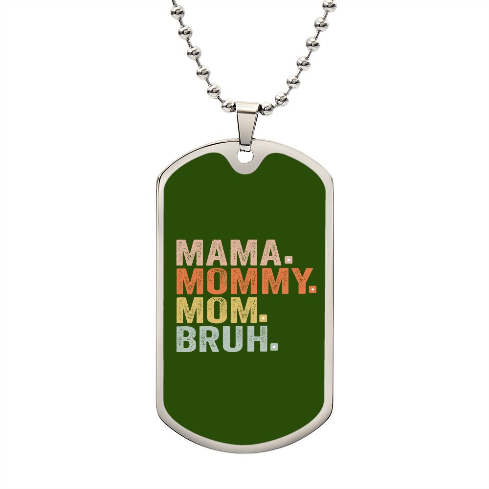 BRUH DOG TAG DARK GREEN