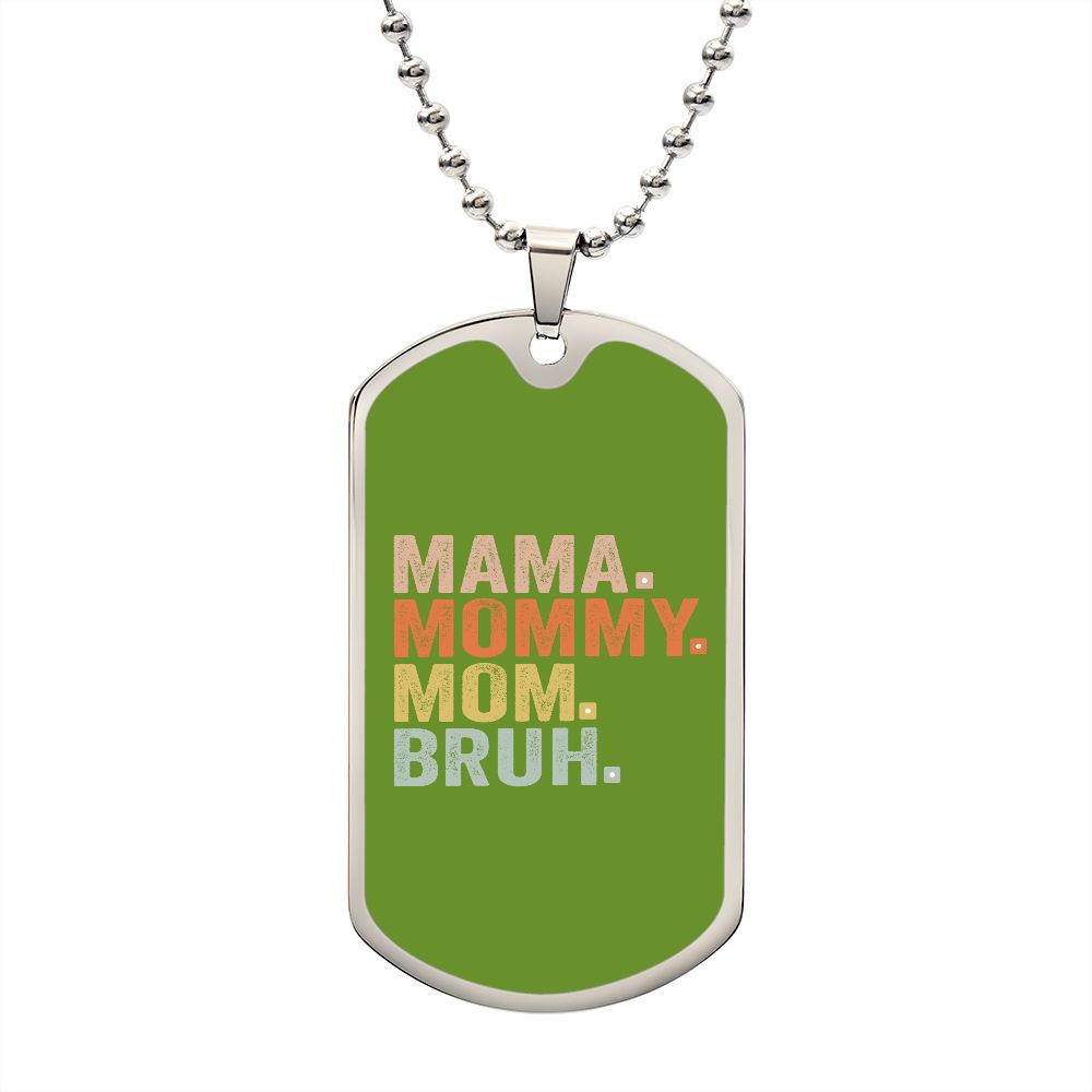 BRUH DOG TAG ARMY GREEN