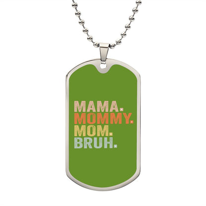 BRUH DOG TAG ARMY GREEN