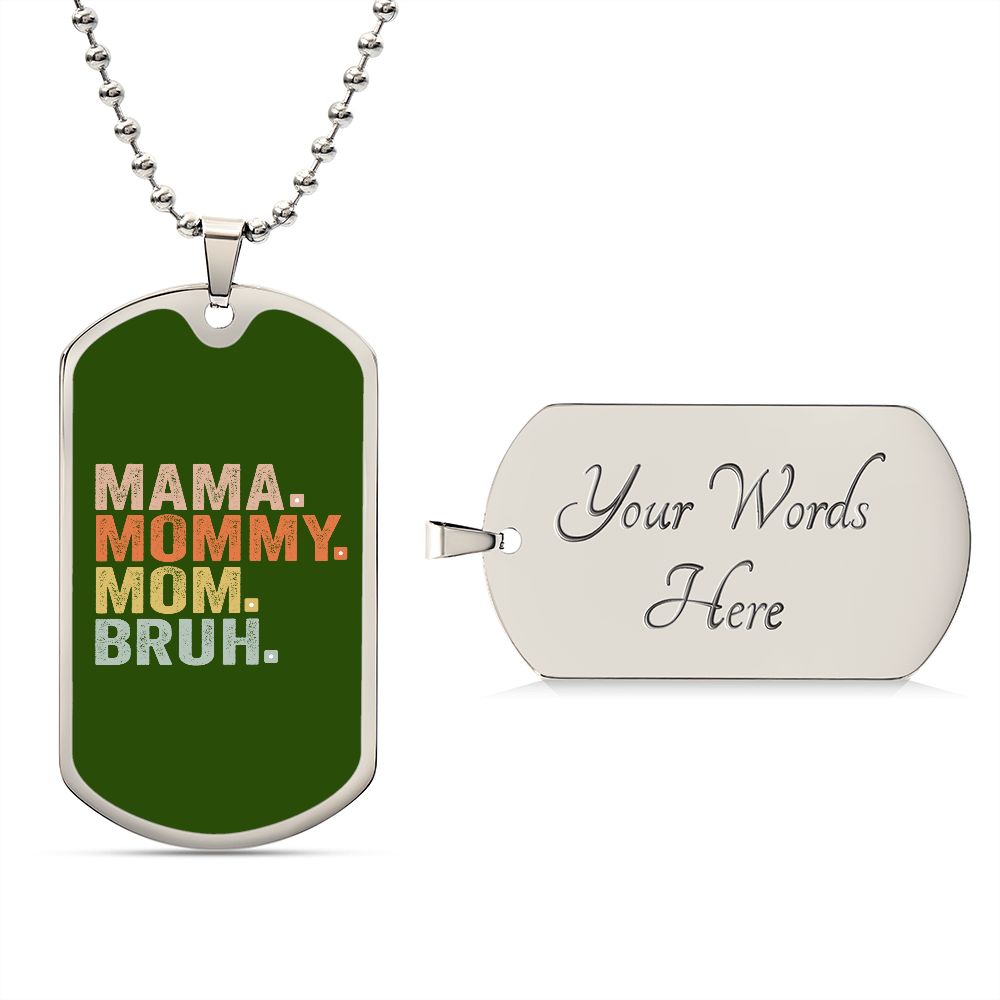 BRUH DOG TAG DARK GREEN
