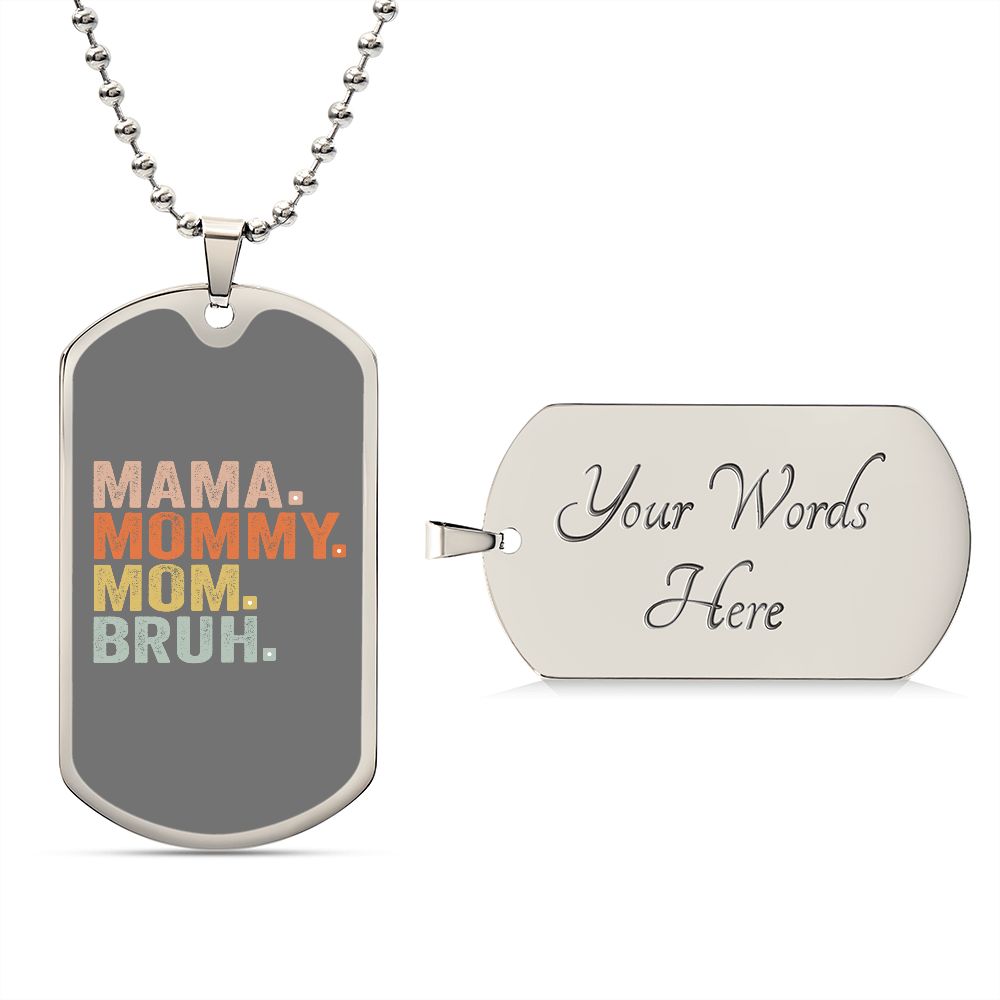 BRUH DOG TAG GRAY