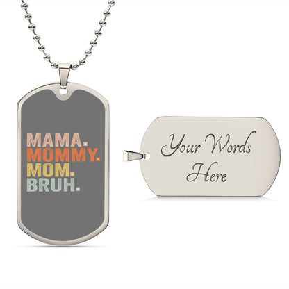BRUH DOG TAG GRAY