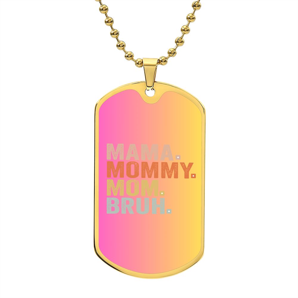 BRUH DOG TAG PINK/YELLOW