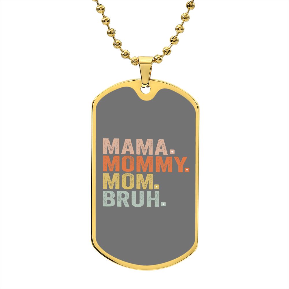 BRUH DOG TAG GRAY