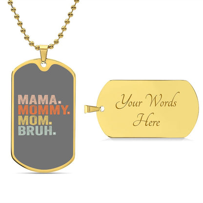 BRUH DOG TAG GRAY