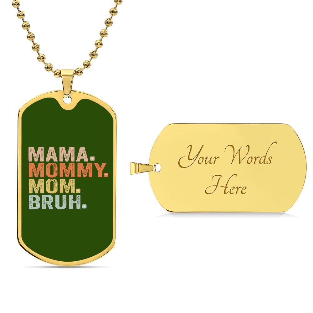 BRUH DOG TAG DARK GREEN