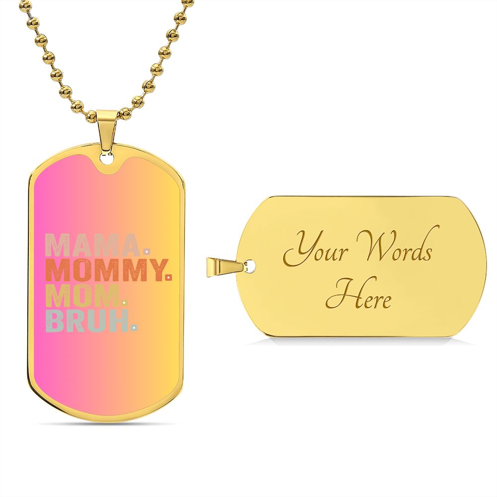 BRUH DOG TAG PINK/YELLOW