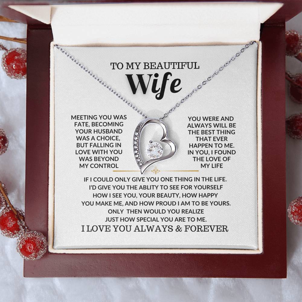 To My Beautyful Wife Forever Love Necklace