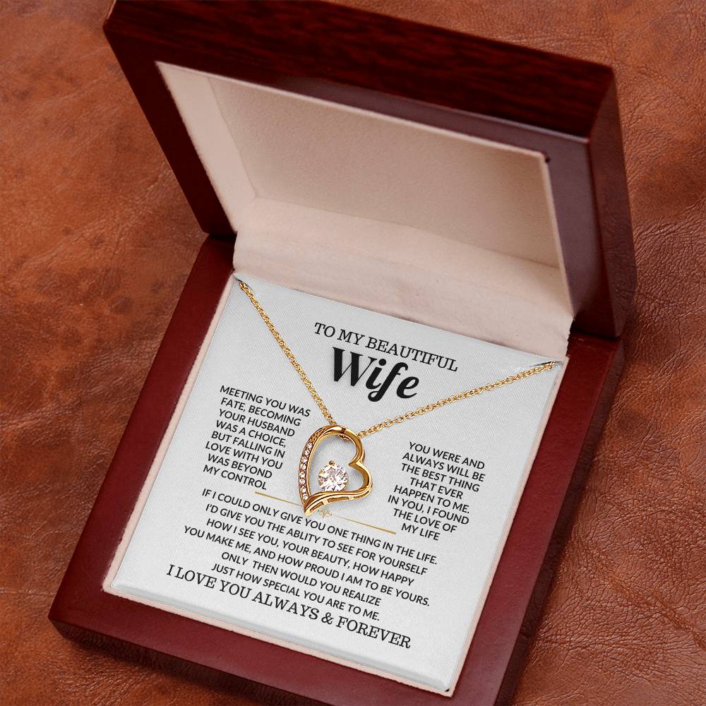 To My Beautyful Wife Forever Love Necklace