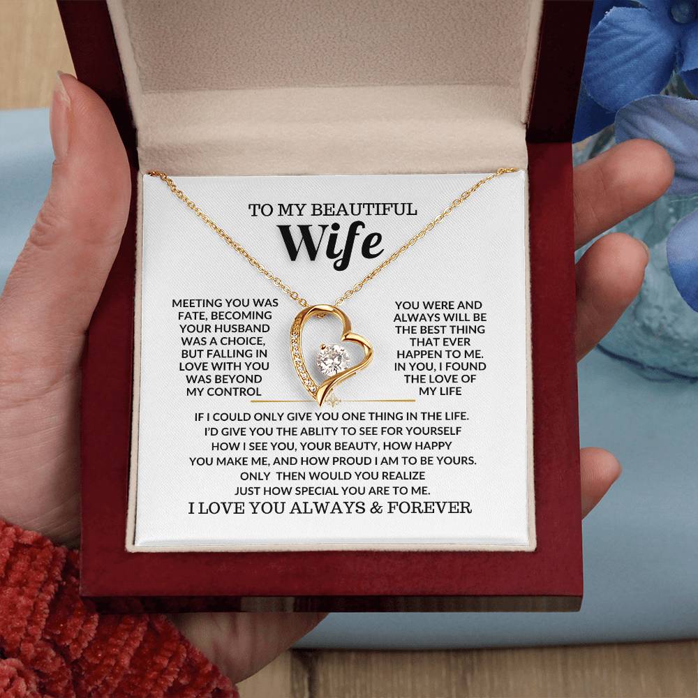 To My Beautyful Wife Forever Love Necklace
