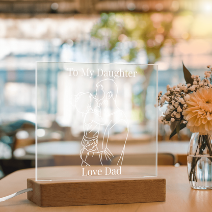 “To My Daughter” Personalized LED Acrylic Night Light — Love Dad Gift