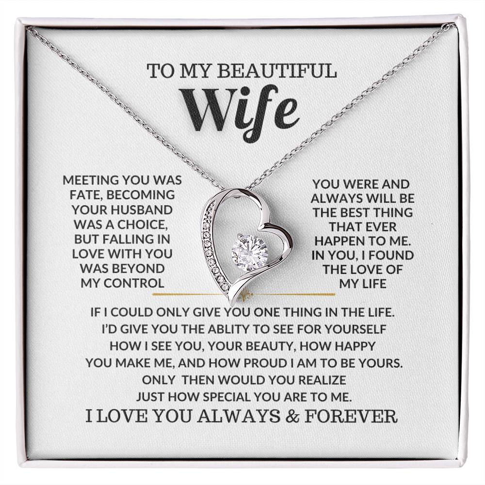 To My Beautyful Wife Forever Love Necklace