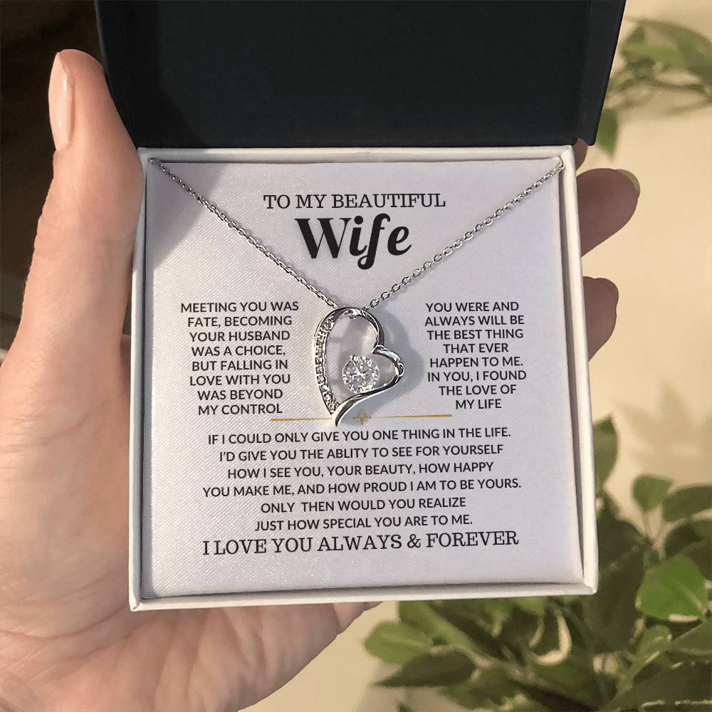 To My Beautyful Wife Forever Love Necklace