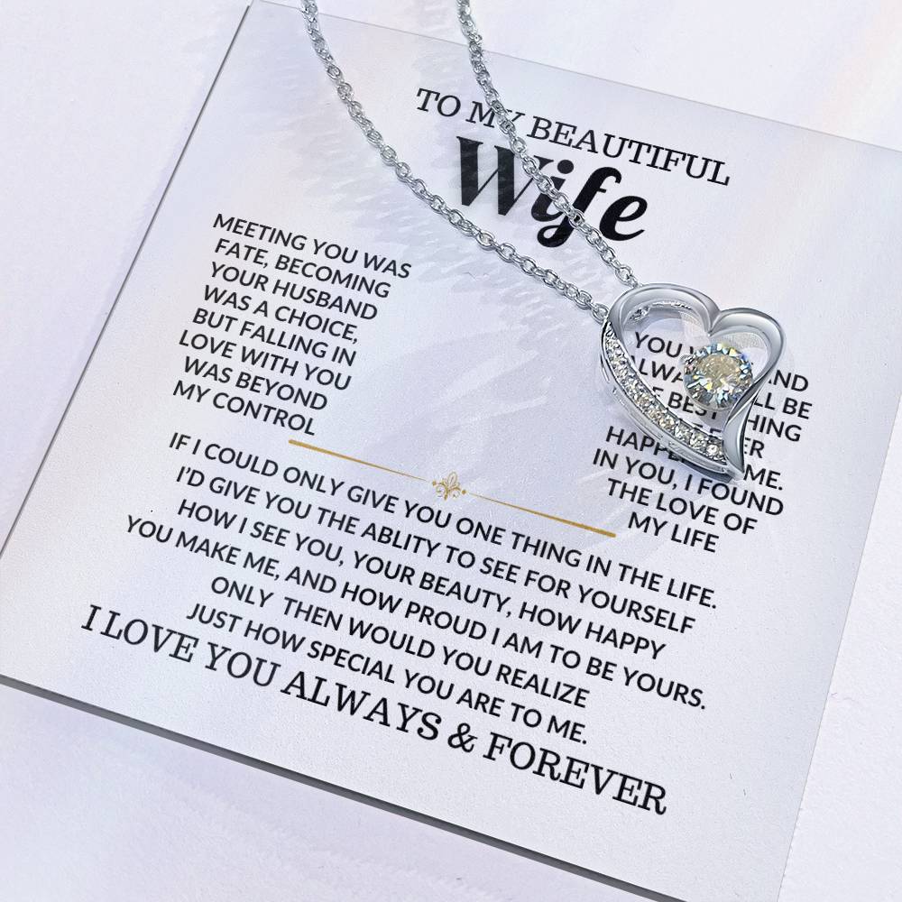 To My Beautyful Wife Forever Love Necklace