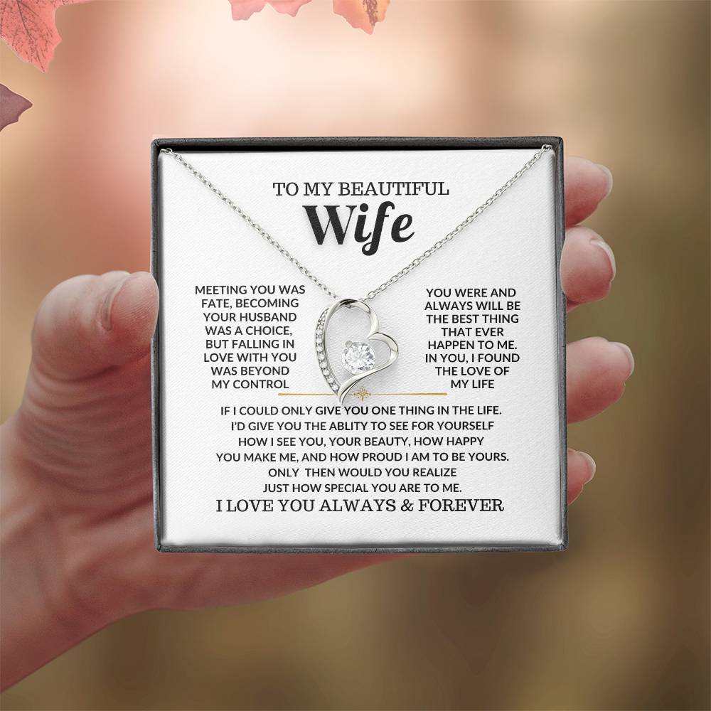 To My Beautyful Wife Forever Love Necklace