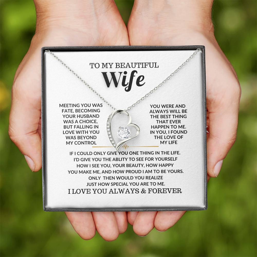 To My Beautyful Wife Forever Love Necklace