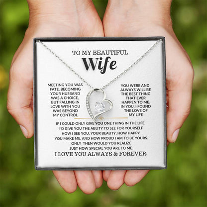 To My Beautyful Wife Forever Love Necklace