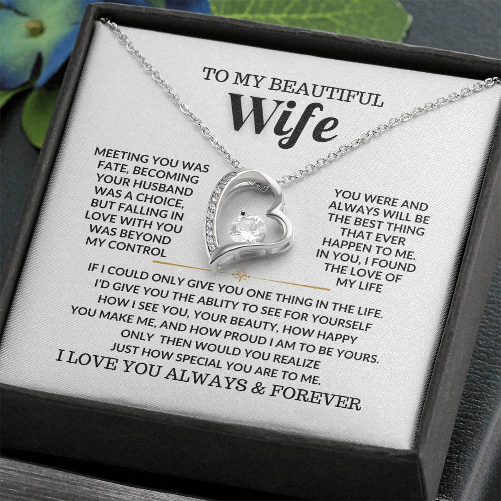 To My Beautyful Wife Forever Love Necklace
