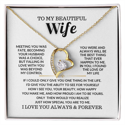To My Beautyful Wife Forever Love Necklace