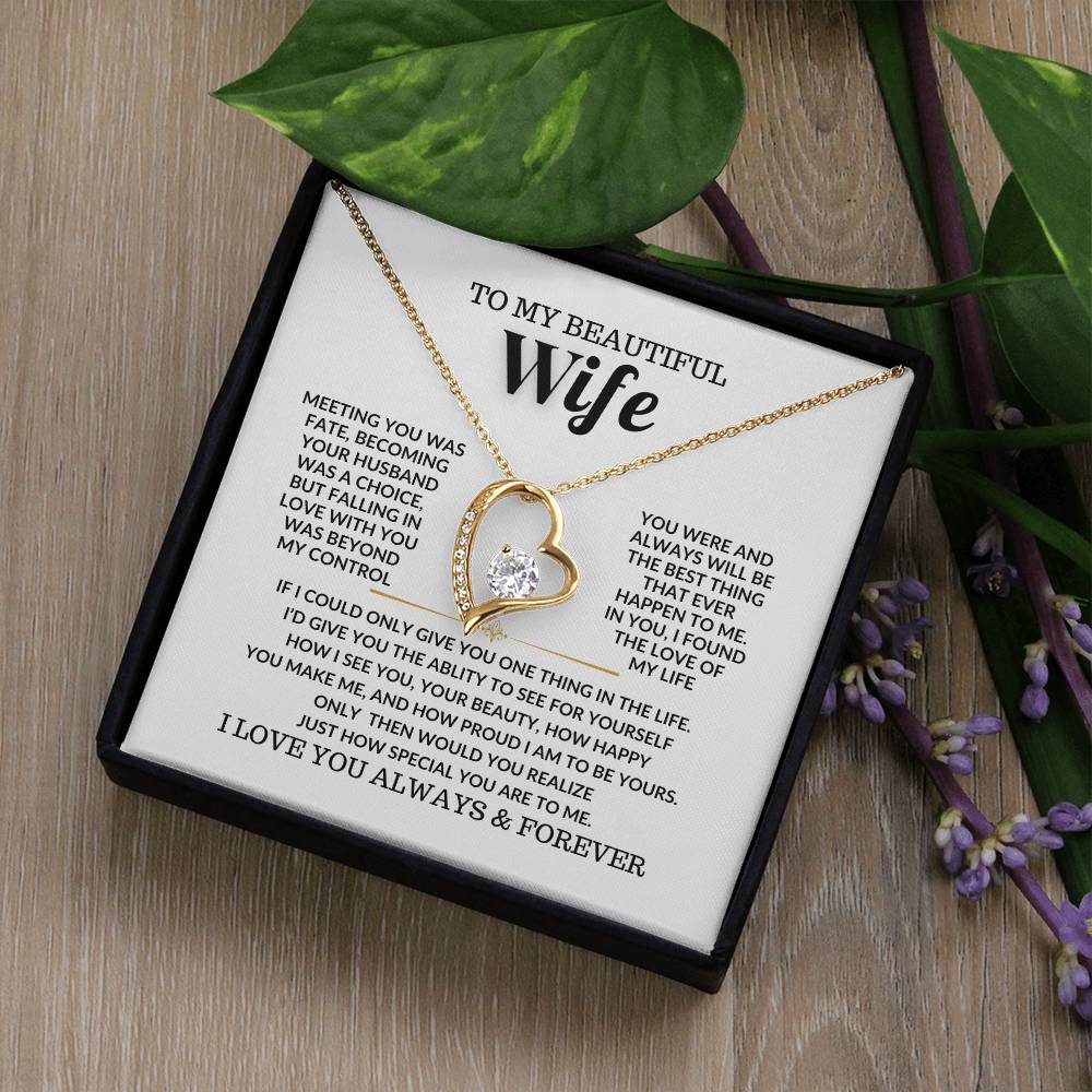 To My Beautyful Wife Forever Love Necklace