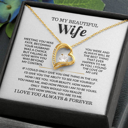 To My Beautyful Wife Forever Love Necklace