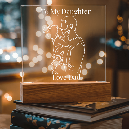 “To My Daughter” Personalized LED Acrylic Night Light — Love Dad Gift