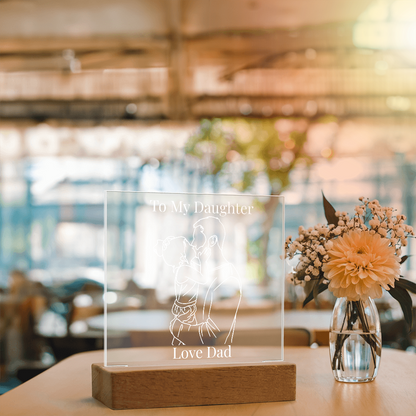 “To My Daughter” Personalized LED Acrylic Night Light — Love Dad Gift