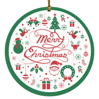 Merry Christmas Ornament (Green)