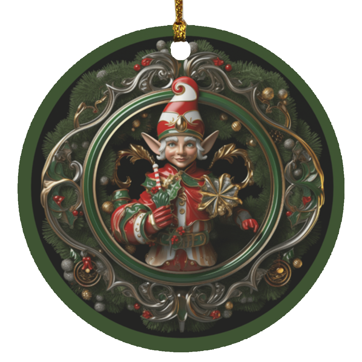 Festive Elf Charm Ornaments Set