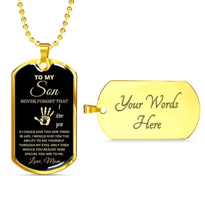 TO MY SON DOG TAG