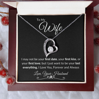 Forever Love Necklace Silver Black/White