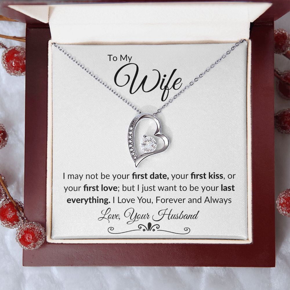 To My Wife Forever Love Necklace WHT BLK