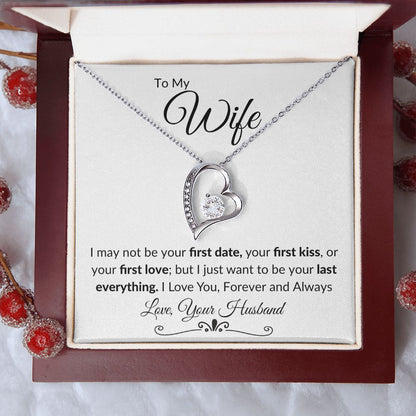 To My Wife Forever Love Necklace WHT BLK