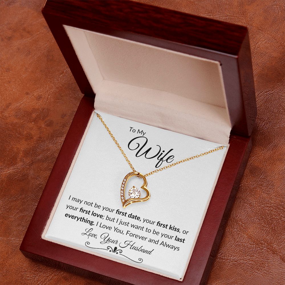 To My Wife Forever Love Necklace WHT BLK