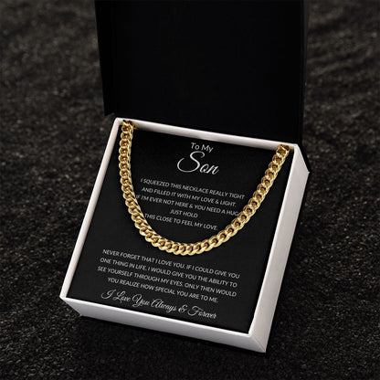 TO MY SON CUBAN LINK CHAIN