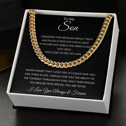 TO MY SON CUBAN LINK CHAIN
