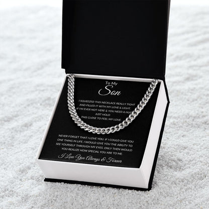 TO MY SON CUBAN LINK CHAIN