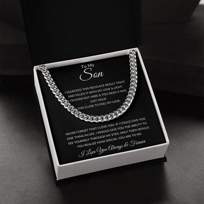 TO MY SON CUBAN LINK CHAIN