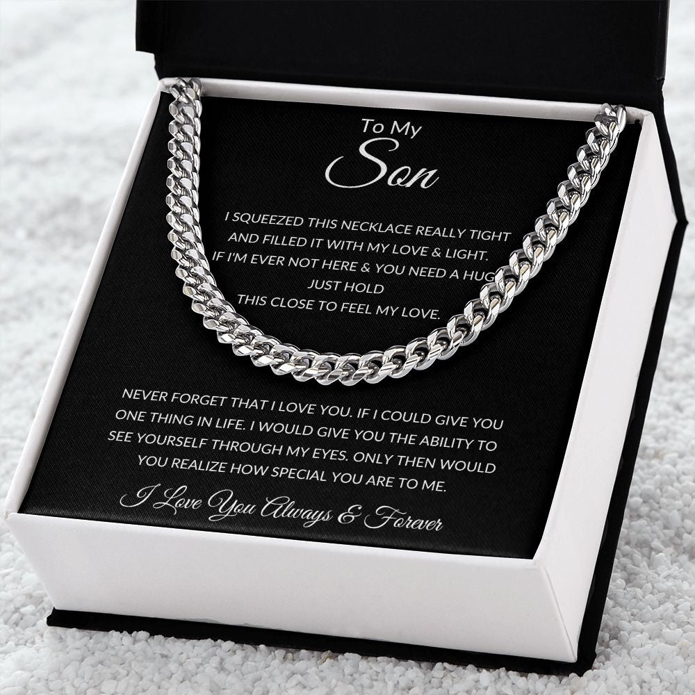 TO MY SON CUBAN LINK CHAIN
