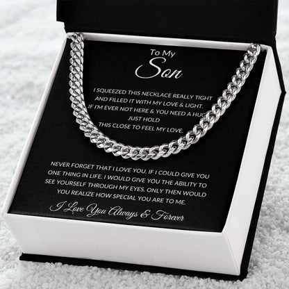 TO MY SON CUBAN LINK CHAIN