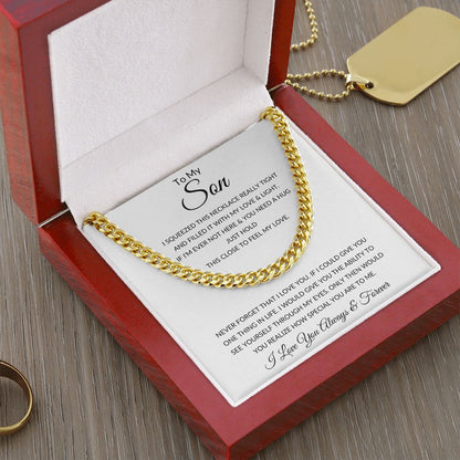 TO MY SON CUBAN LINK CHAIN SLV