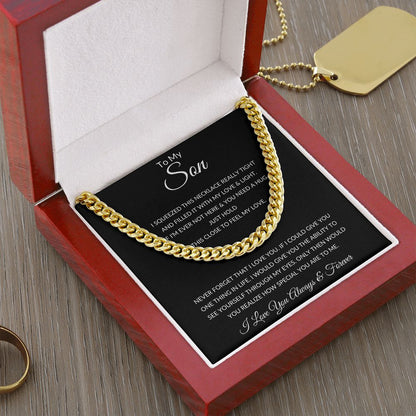 TO MY SON CUBAN LINK CHAIN