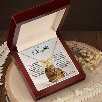 TO MY DAUGHTER OLD LION INTERLOCKING HEARTS