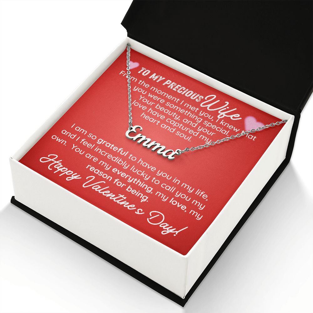 TO MY PRECIOUS WIFE CUSTOM NAME NECKLACE
