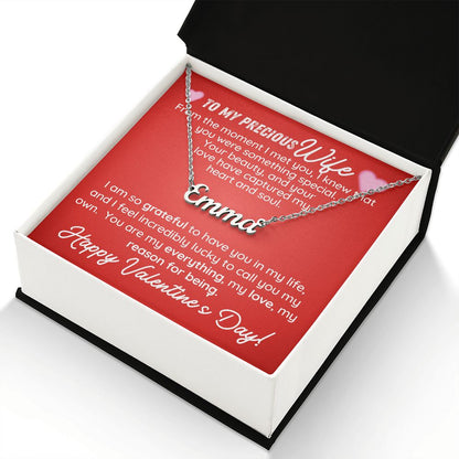 TO MY PRECIOUS WIFE CUSTOM NAME NECKLACE