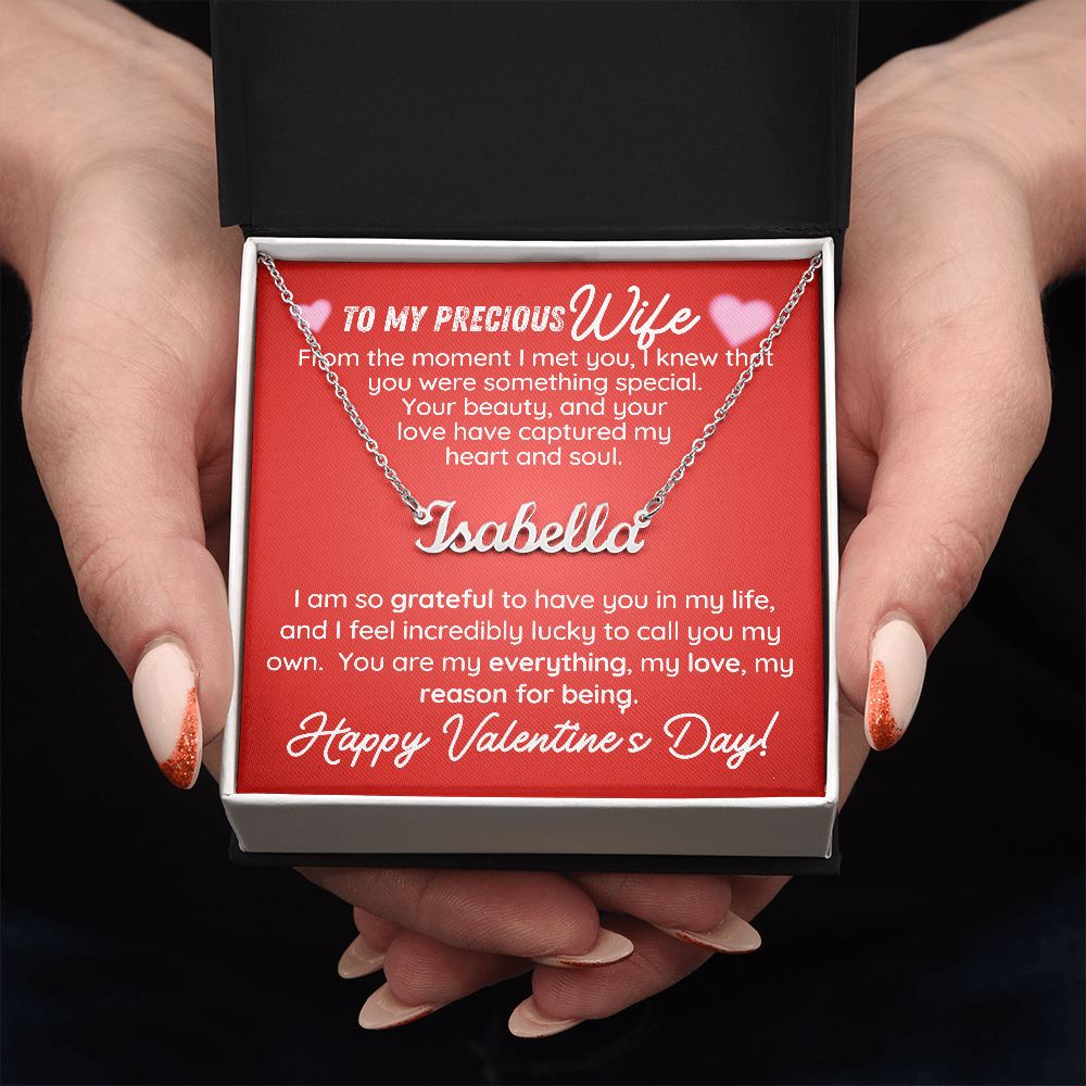 TO MY PRECIOUS WIFE CUSTOM NAME NECKLACE